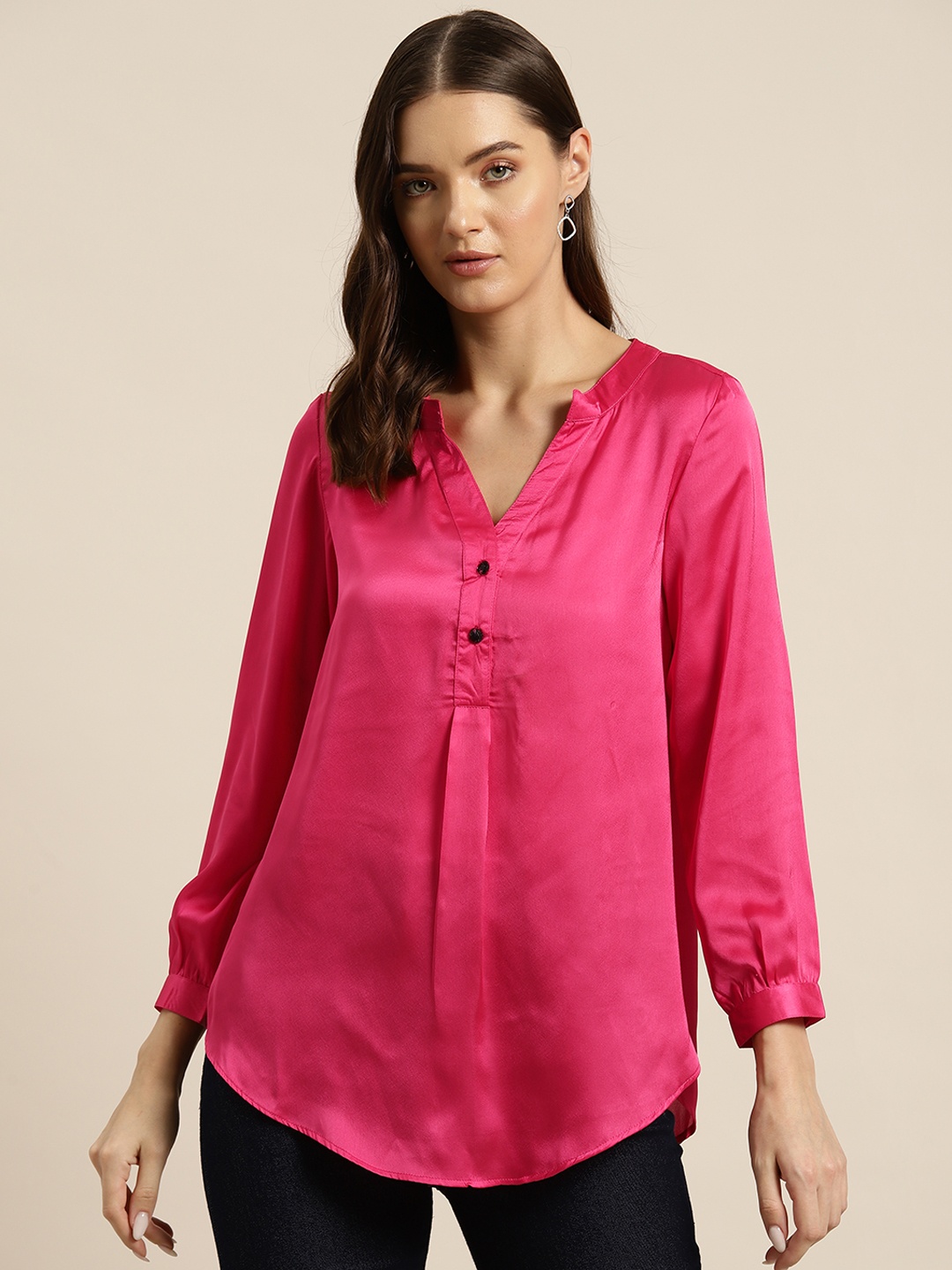 

Qurvii Women Comfort Solid Casual Shirt, Pink