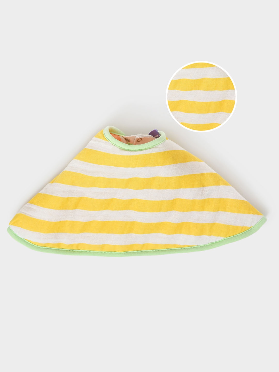 

MiArcus Kids Striped Cotton Reversible Bibs, Yellow