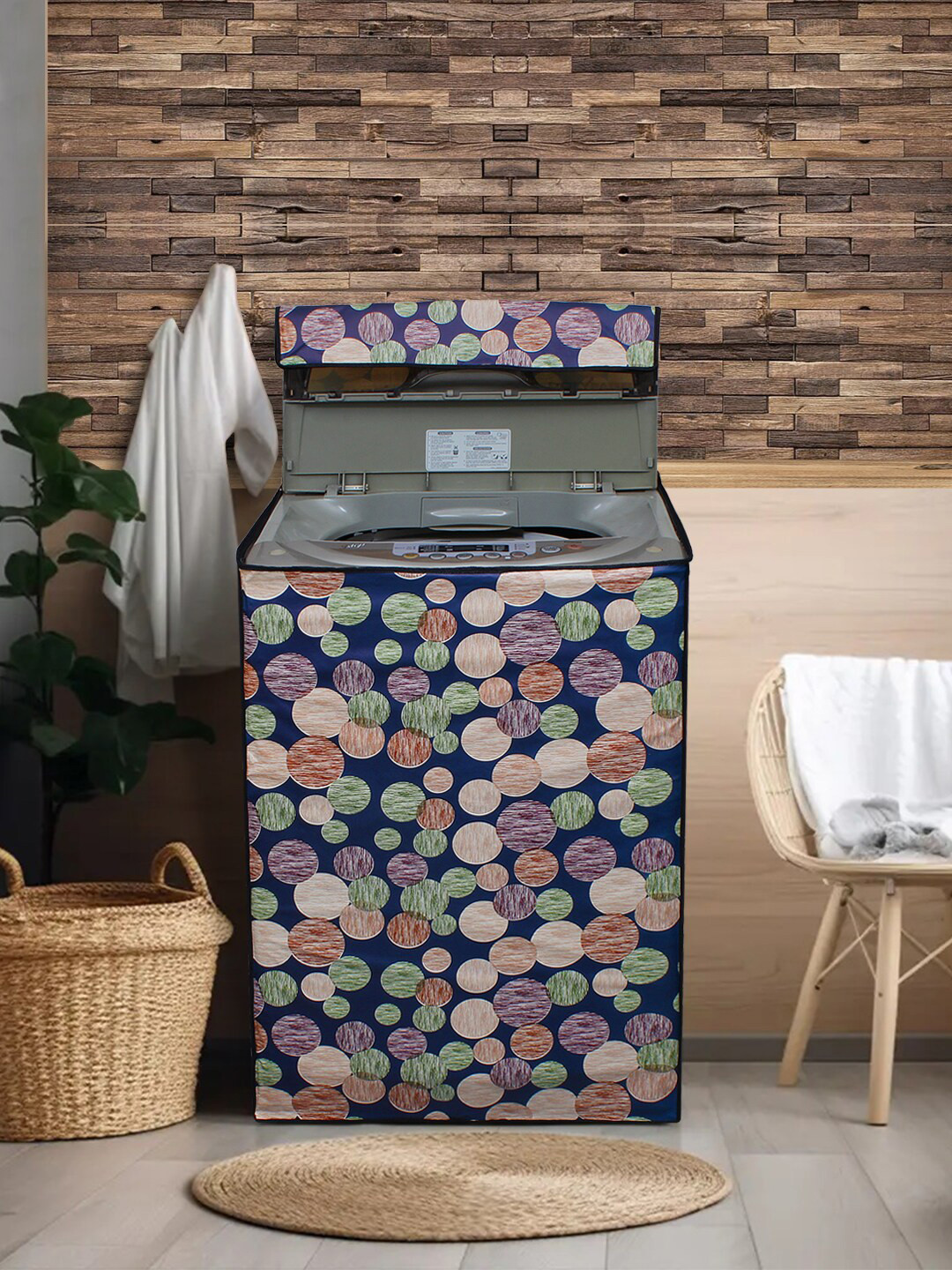 

DREAM CARE Cortina Blue Printed Waterproof and Dustproof Top Load Washing Machine Cover