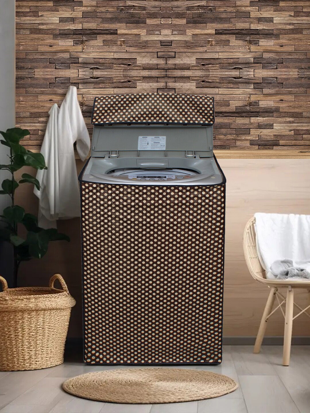 

DREAM CARE Brown Printed Waterproof & Dustproof Top Load Washing Machine Covers