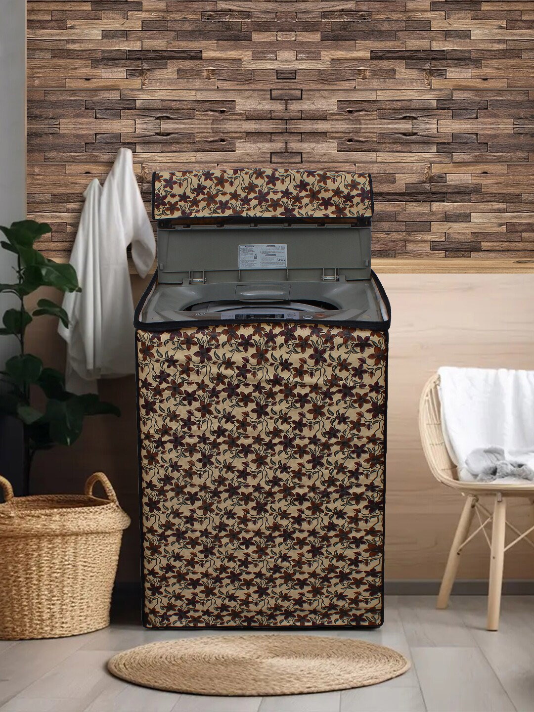 

DREAM CARE Brown Printed Waterproof & Dustproof Top Load Washing Machine Cover