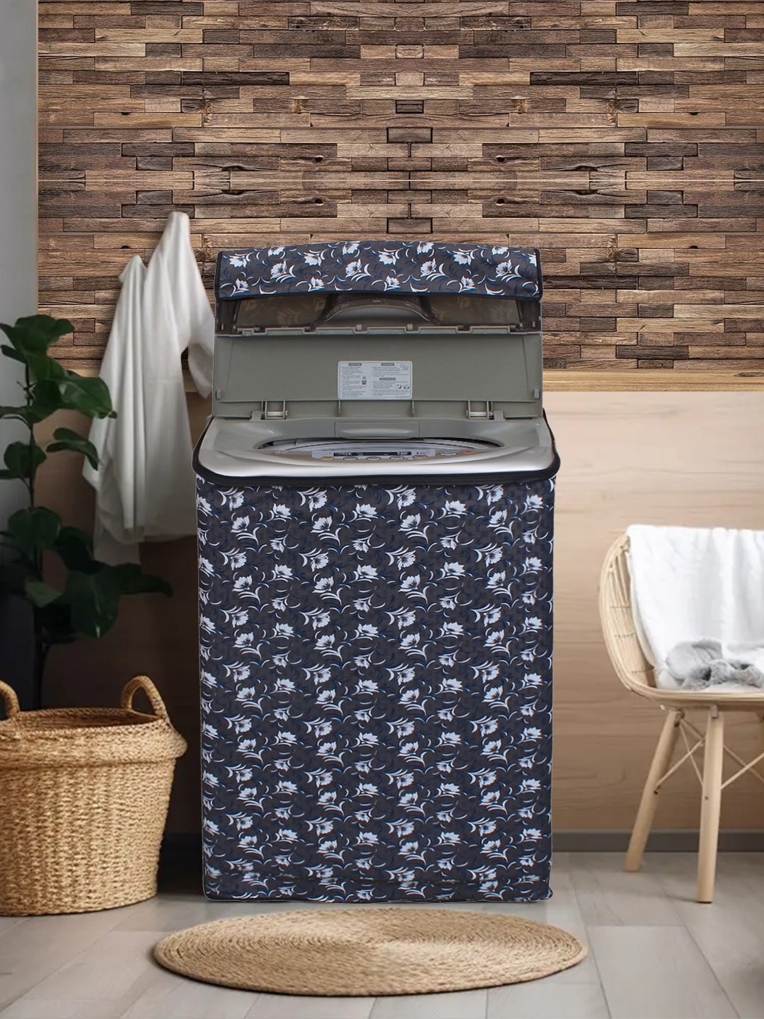 

DREAM CARE Grey & White Printed Waterproof and Dustproof Top Load Washing Machine Cover