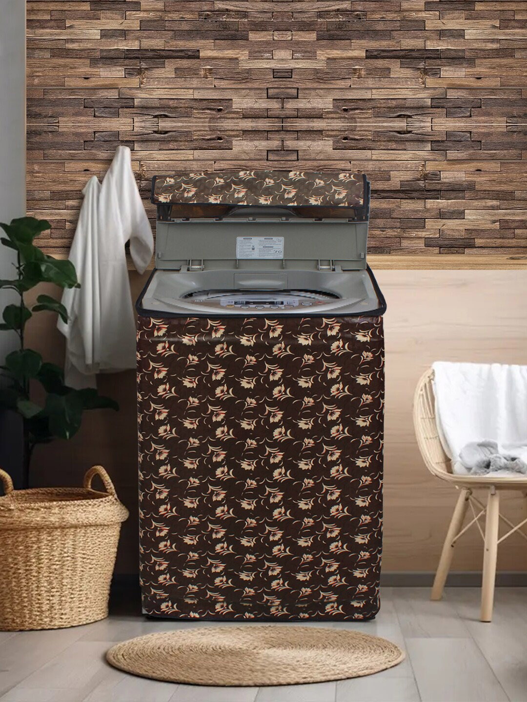 

DREAM CARE Brown Printed Waterproof & Dustproof Top Load Washing Machine Cover