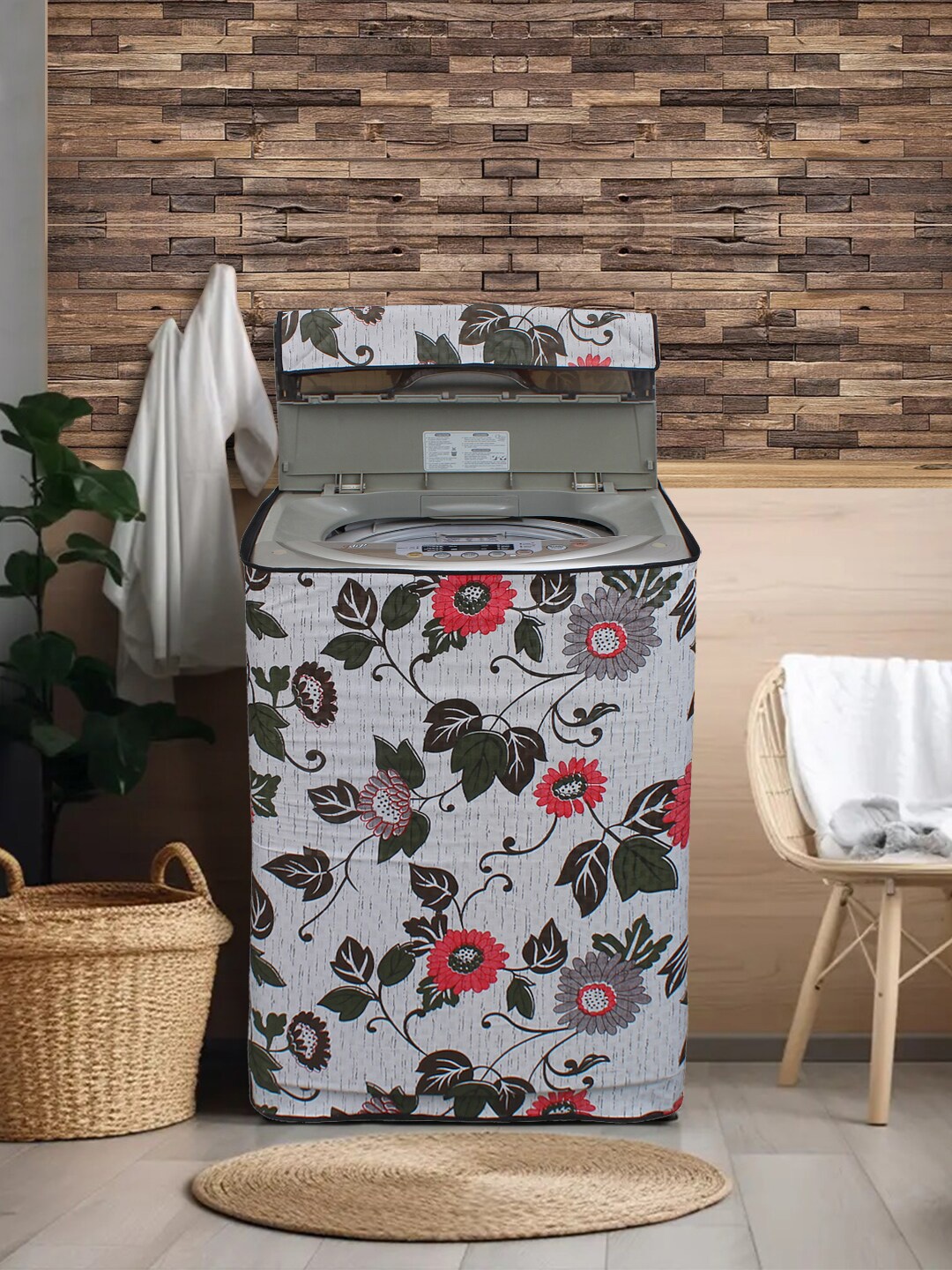 

DREAM CARE Grey Printed Waterproof & Dustproof Top Load Washing Machine Cover