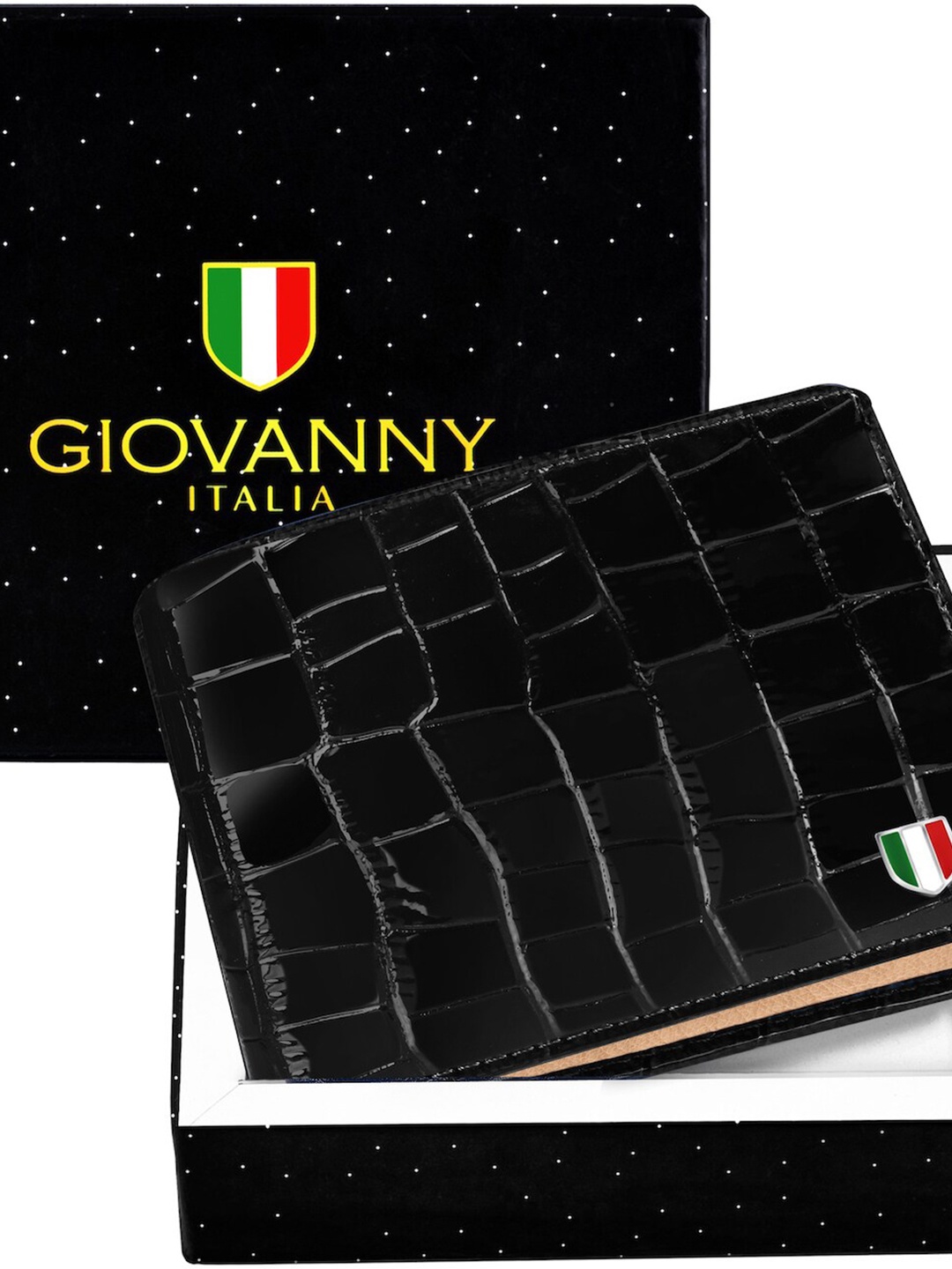 

GIOVANNY Men Textured Two Fold Wallet, Black