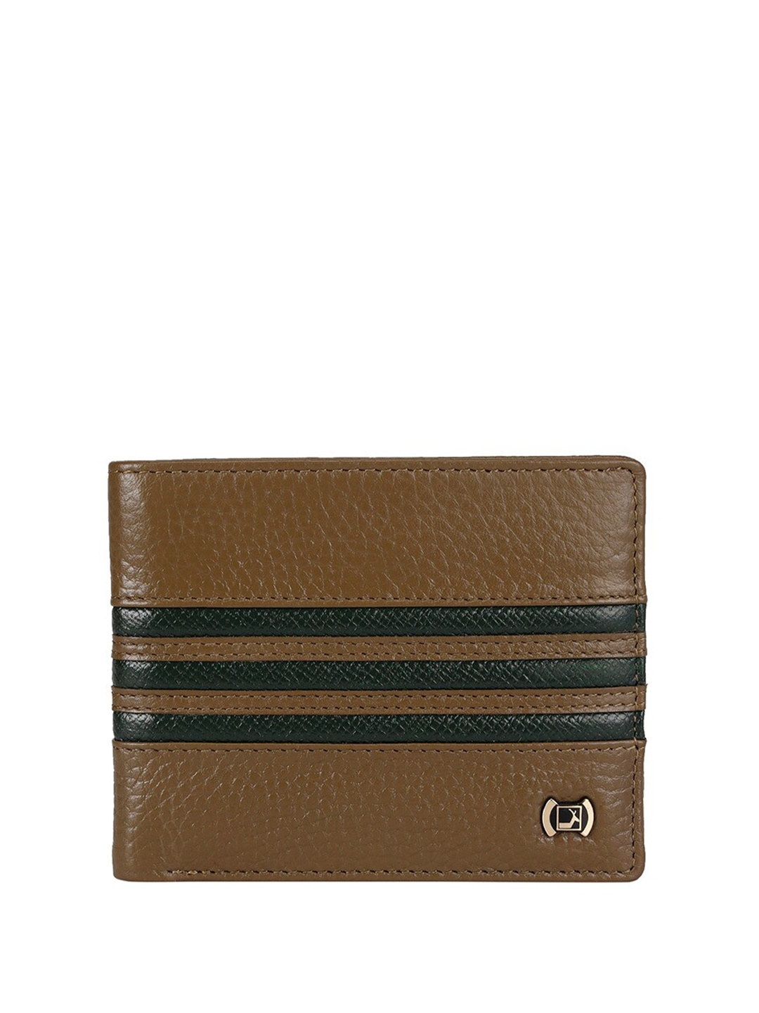 

Da Milano Men Textured Leather Two Fold Wallet, Brown