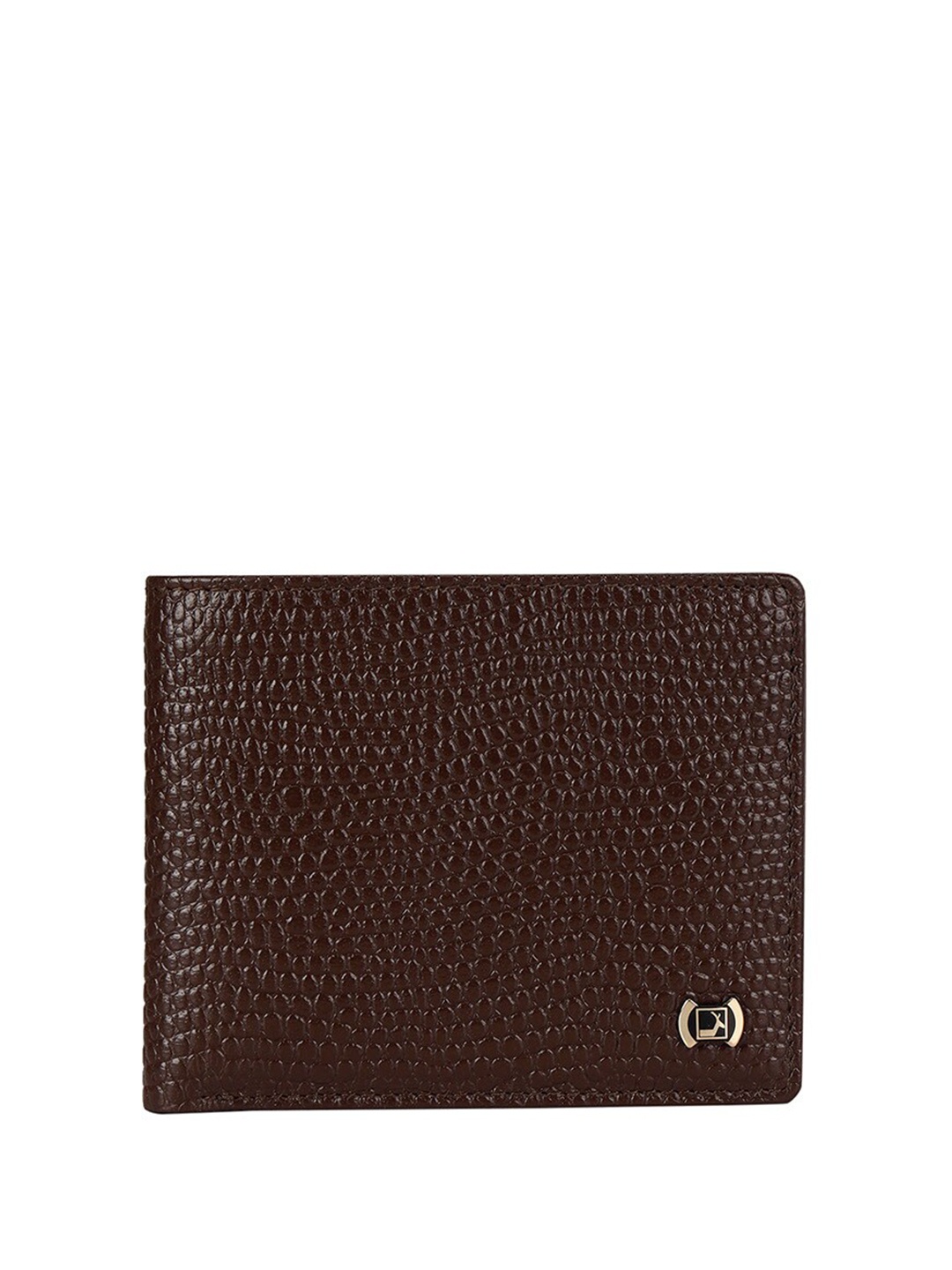 

Da Milano Men Textured Leather Two Fold Wallet, Brown