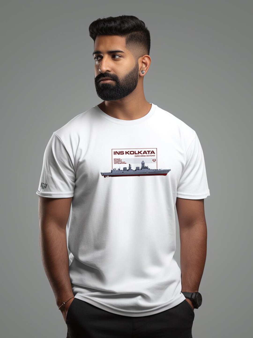 Aero Armour Unisex Typography Printed Pure Cotton T-Shirt, White