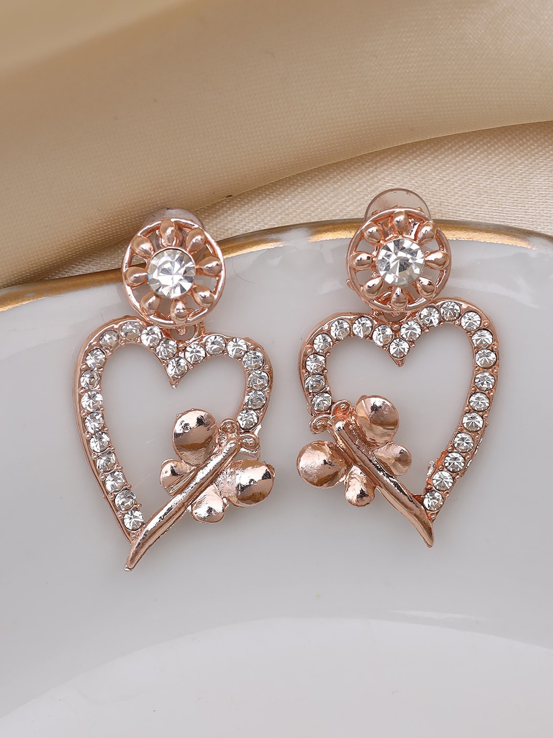 

Ayesha Rose Gold-Plated Contemporary Drop Earrings