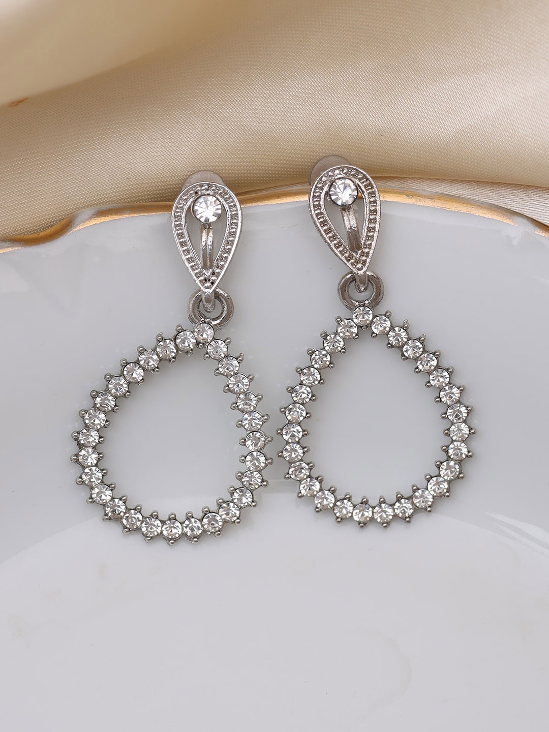 

Ayesha Silver-Plated Contemporary Drop Earrings