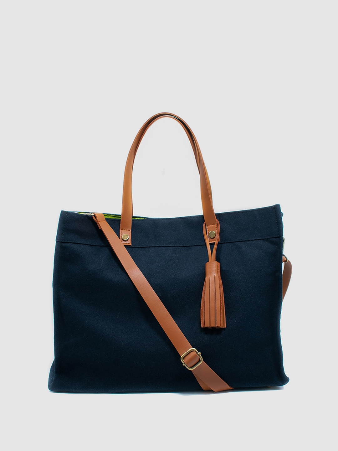 

Visual Echoes Cotton Bucket Shoulder Bag, Blue