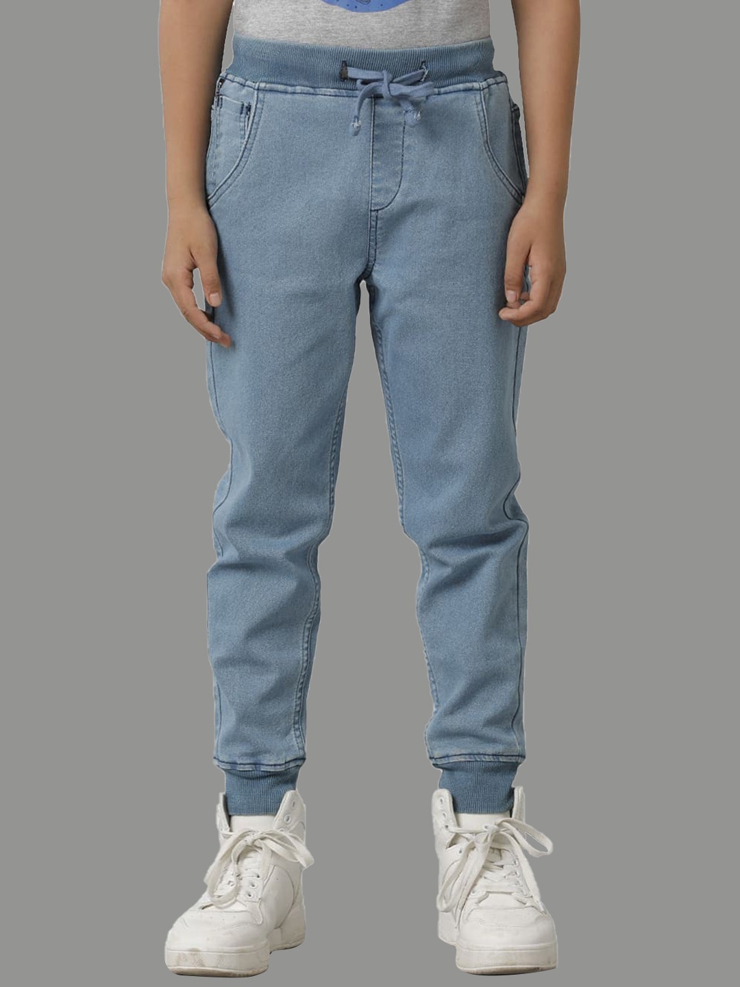 

UNDER FOURTEEN ONLY Boys Slim Fit Cotton Joggers, Blue