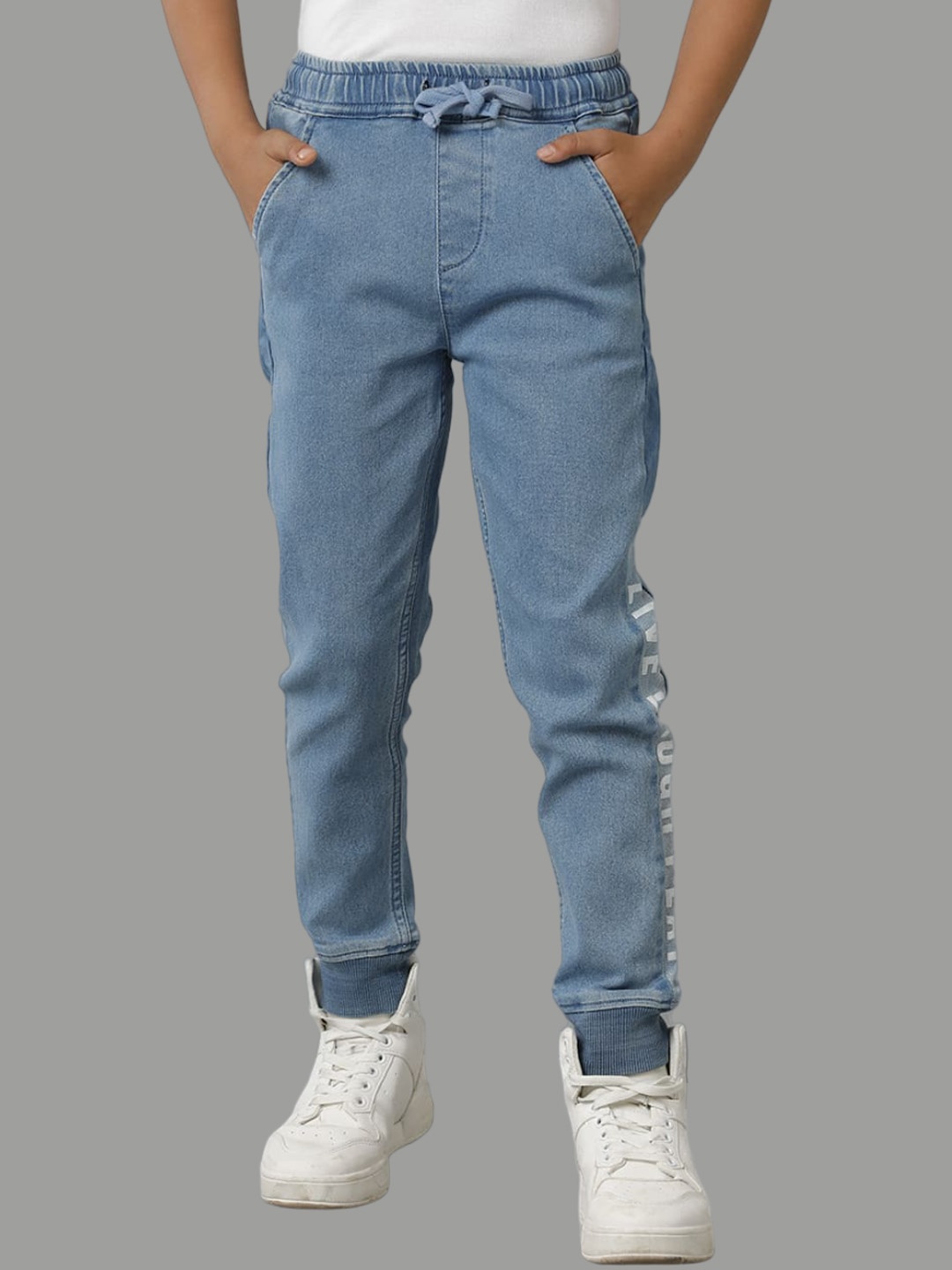 

UNDER FOURTEEN ONLY Boys Slim Fit Cotton Chinos Trousers, Blue