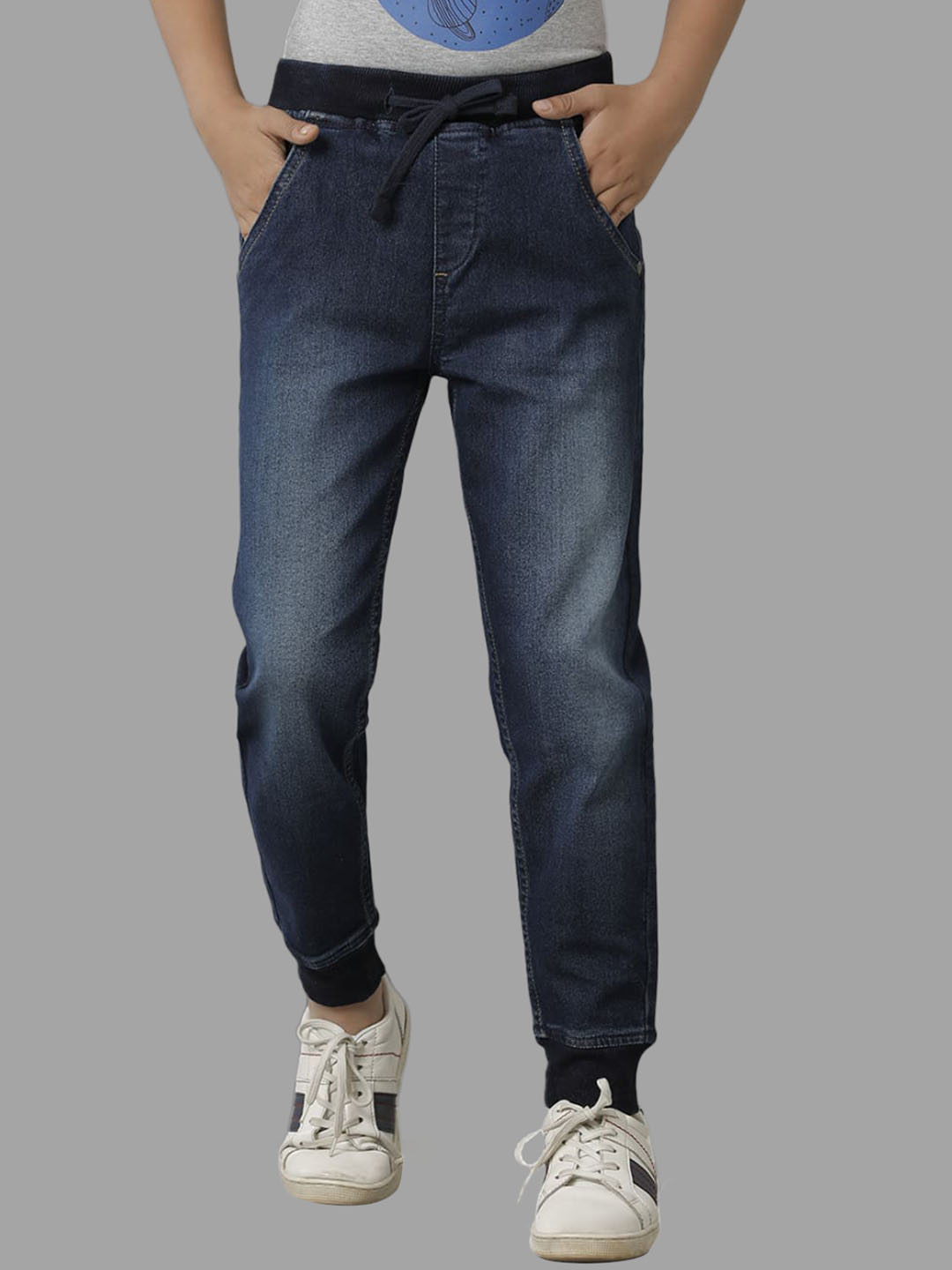 

UNDER FOURTEEN ONLY Boys Slim Fit Joggers Trousers, Navy blue