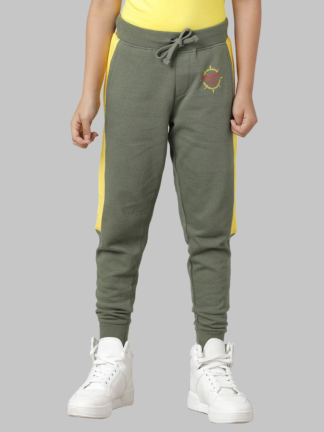 

UNDER FOURTEEN ONLY Boys Cotton Slim Fit Joggers, Olive