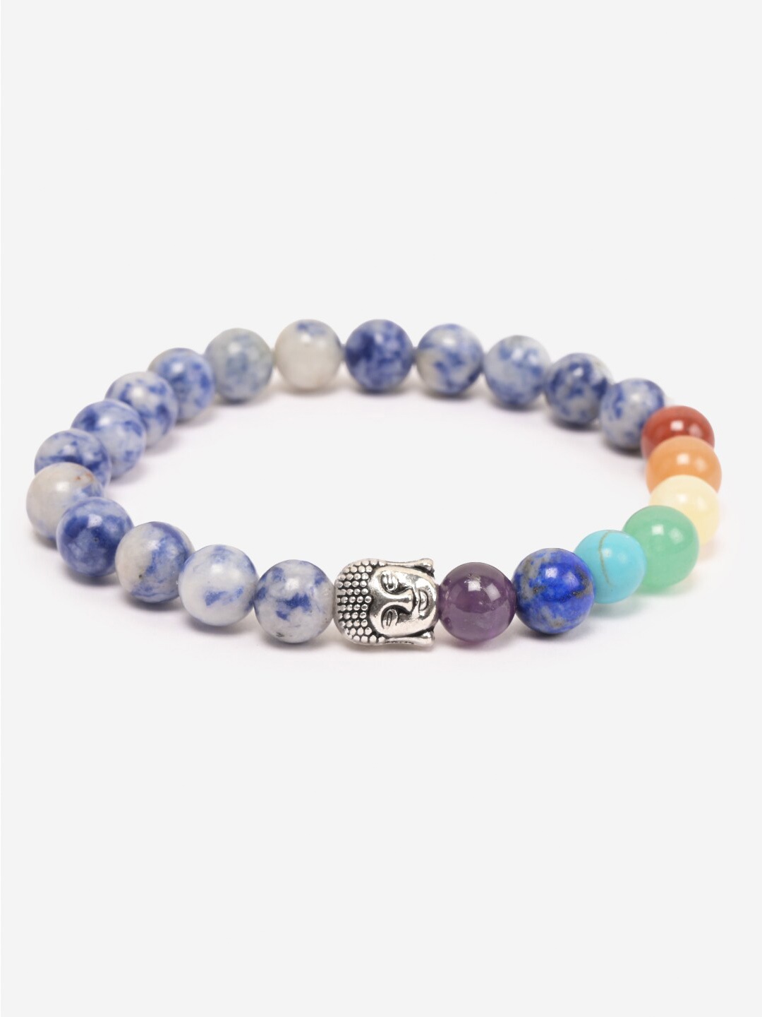 

BuckleUp Unisex 7 Chakra Buddha Crystals Bracelet, Blue