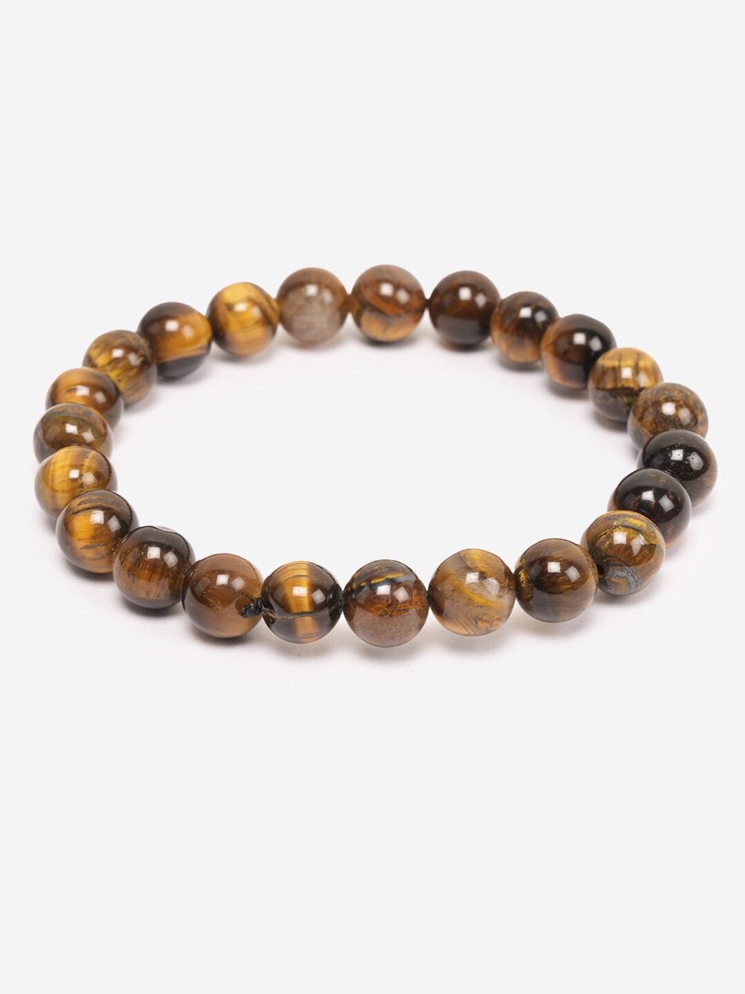 

BuckleUp Unisex Tiger Eye Beaded Bracelet, Brown