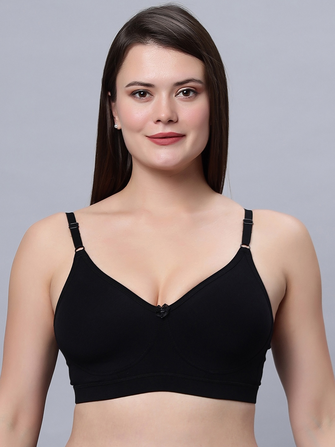 

In Care Medium Coverage Heavily Padded Pure Cotton Bra With All Day Comfort, Black