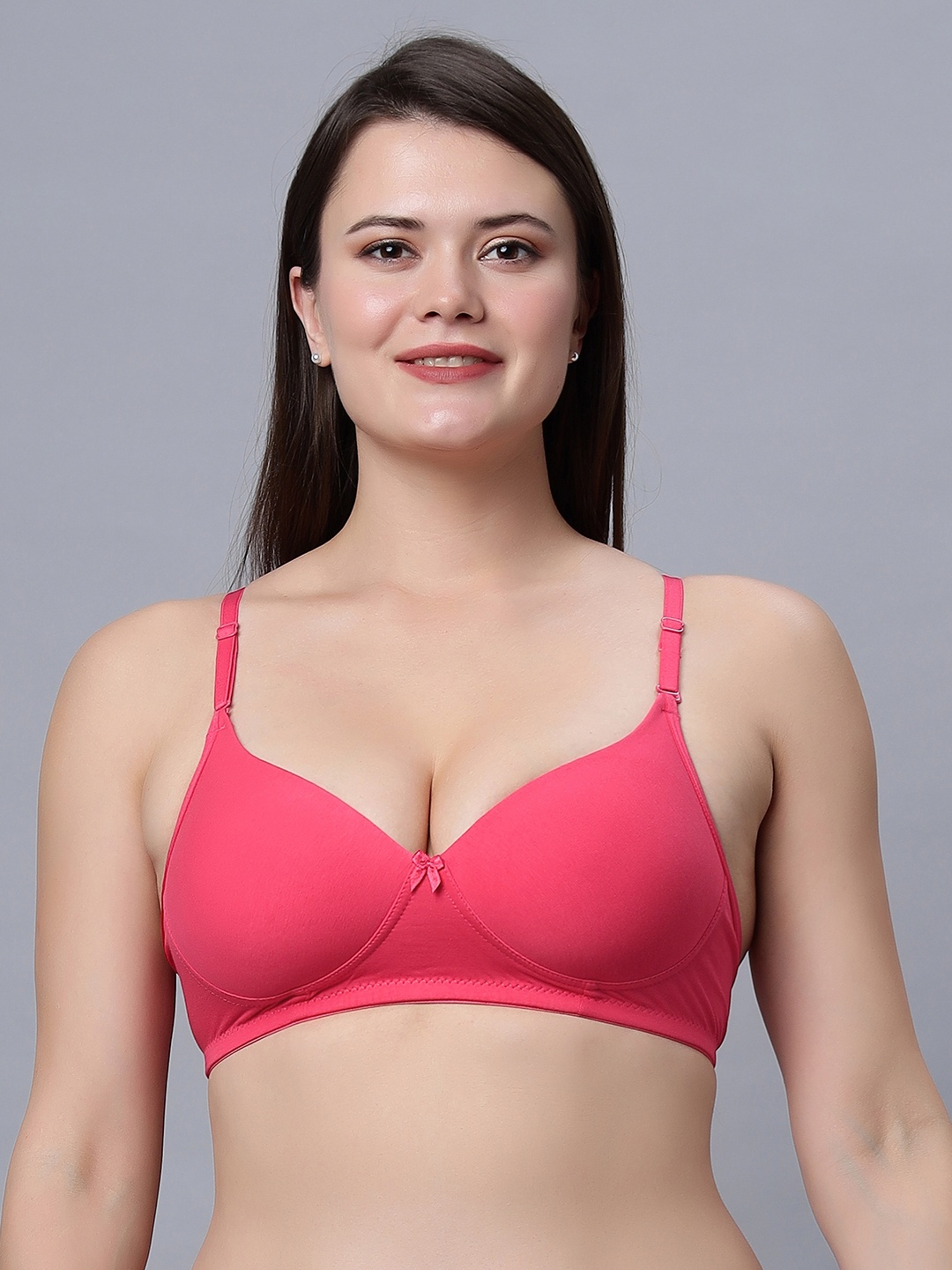 

In Care Medium Coverage Seamless Heavily Padded Cotton Push-Up Bra All Day Comfort, Pink
