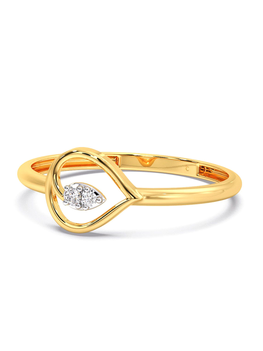 

CANDERE A KALYAN JEWELLERS COMPANY Diamondlites 18KT Gold Diamond Studded Ring-0.8gm