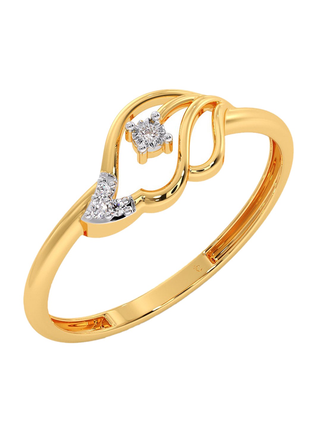 

CANDERE A KALYAN JEWELLERS COMPANY Diamondlites 14KT Gold Diamond Ring-0.78 g