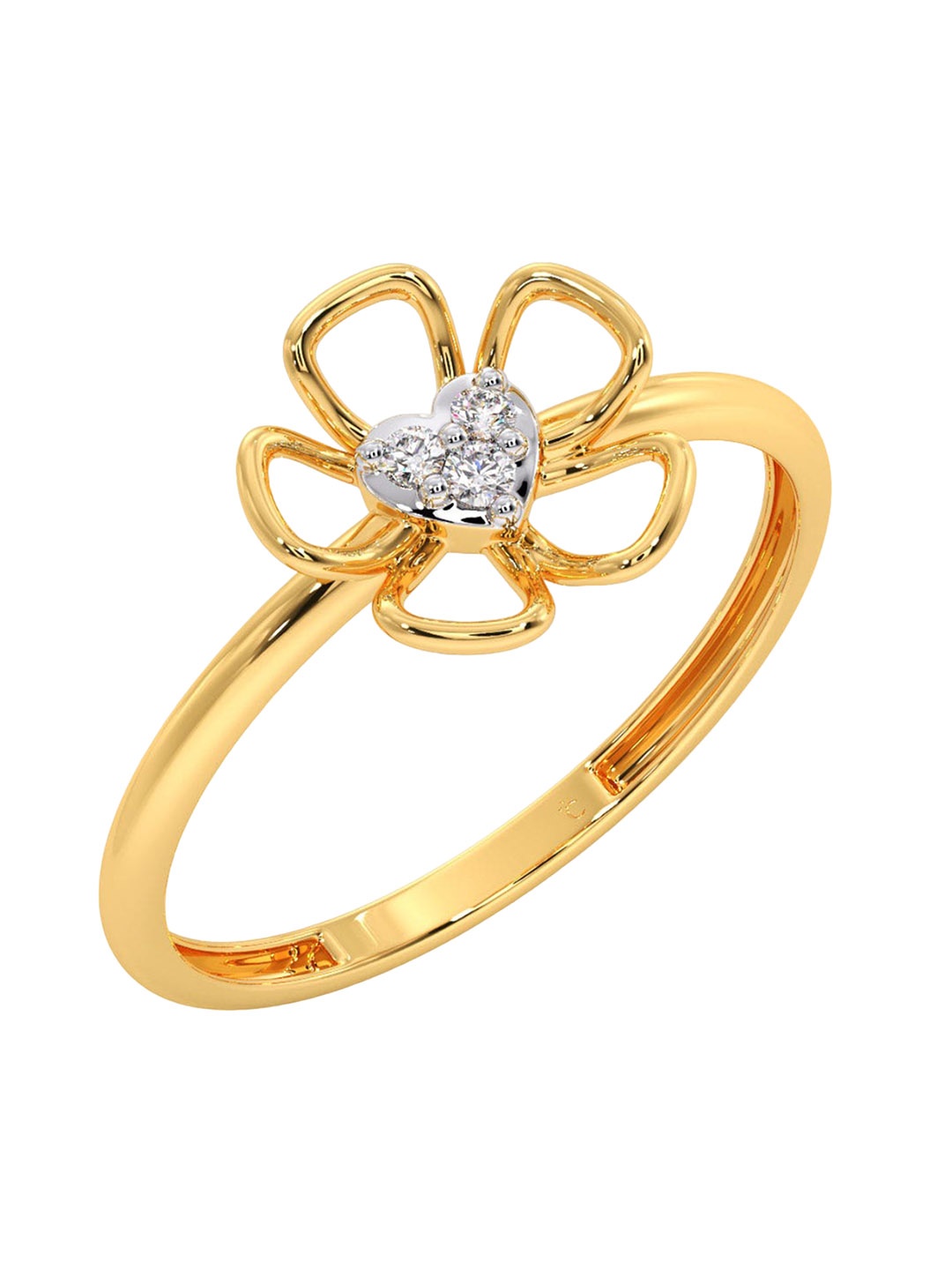 

CANDERE A KALYAN JEWELLERS COMPANY Diamondlites 14KT Gold Diamond Finger Ring-0.84 gm