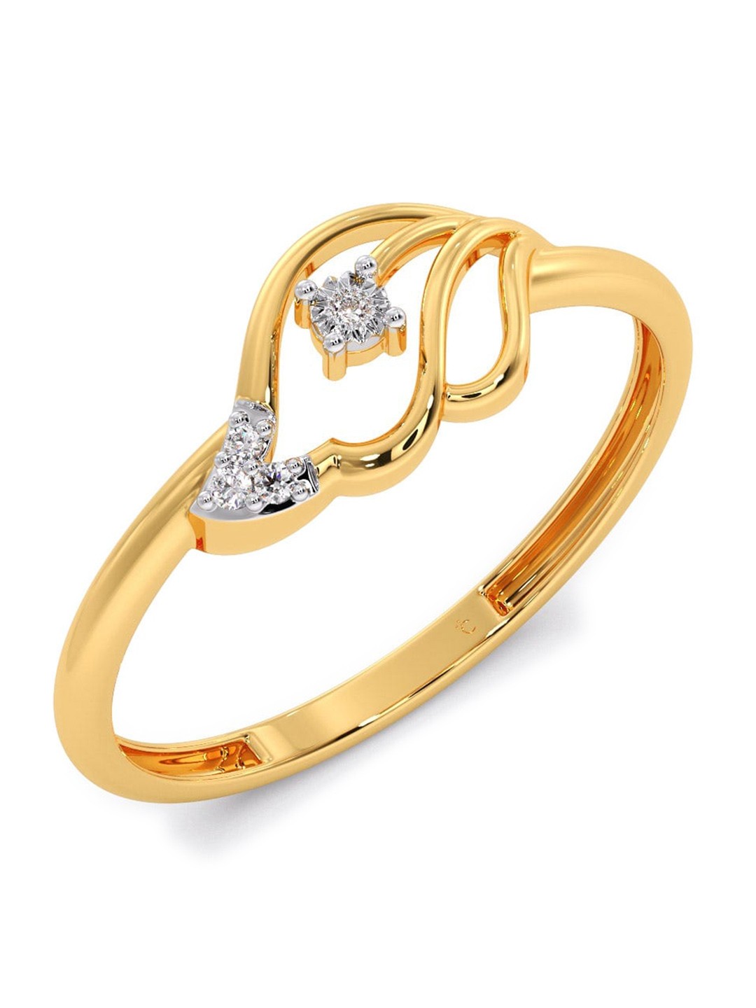 

CANDERE A KALYAN JEWELLERS COMPANY Diamondlites 18KT Gold Diamond Studded Ring-0.96gm
