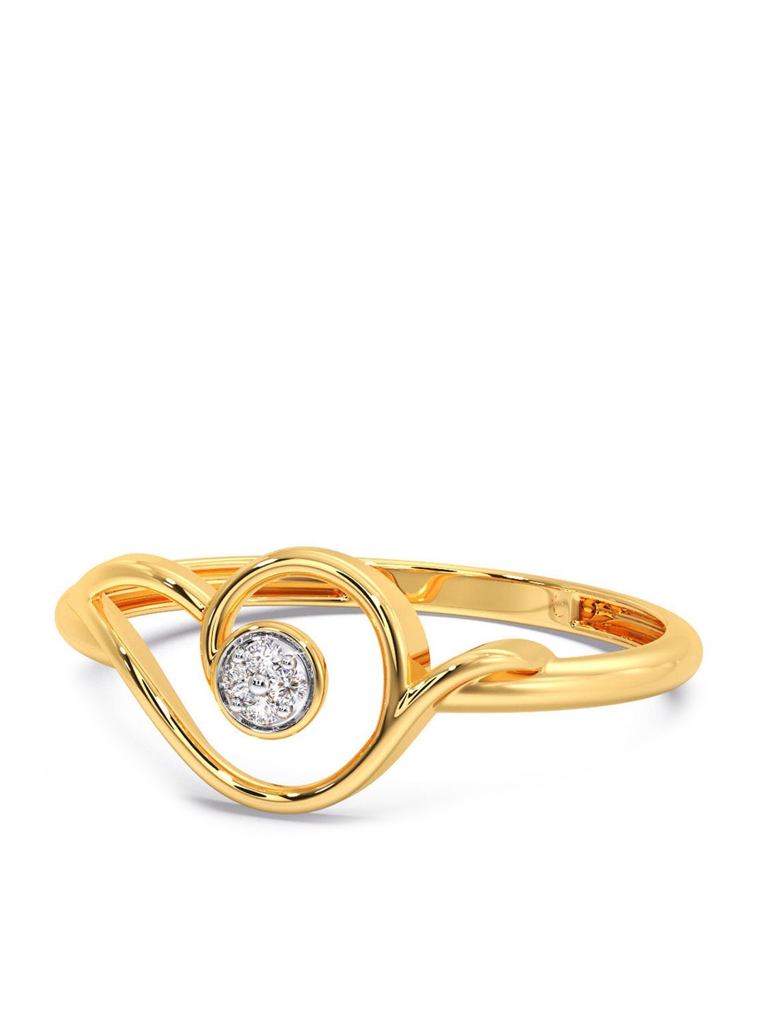 

CANDERE A KALYAN JEWELLERS COMPANY Diamondlites 18KT Gold Diamond Studded Ring-1.16gm