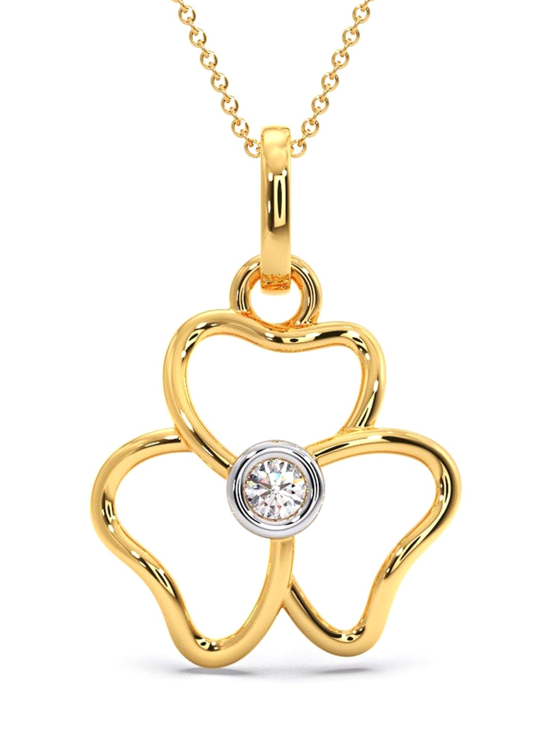 

CANDERE A KALYAN JEWELLERS COMPANY Diamondlites 18KT Gold Diamond Pendant-0.56gm