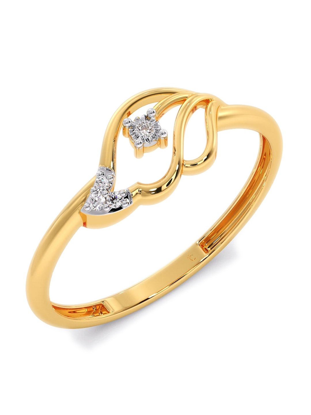 

CANDERE A KALYAN JEWELLERS COMPANY Diamondlites 18KT Gold Diamond Ring-1.07gm