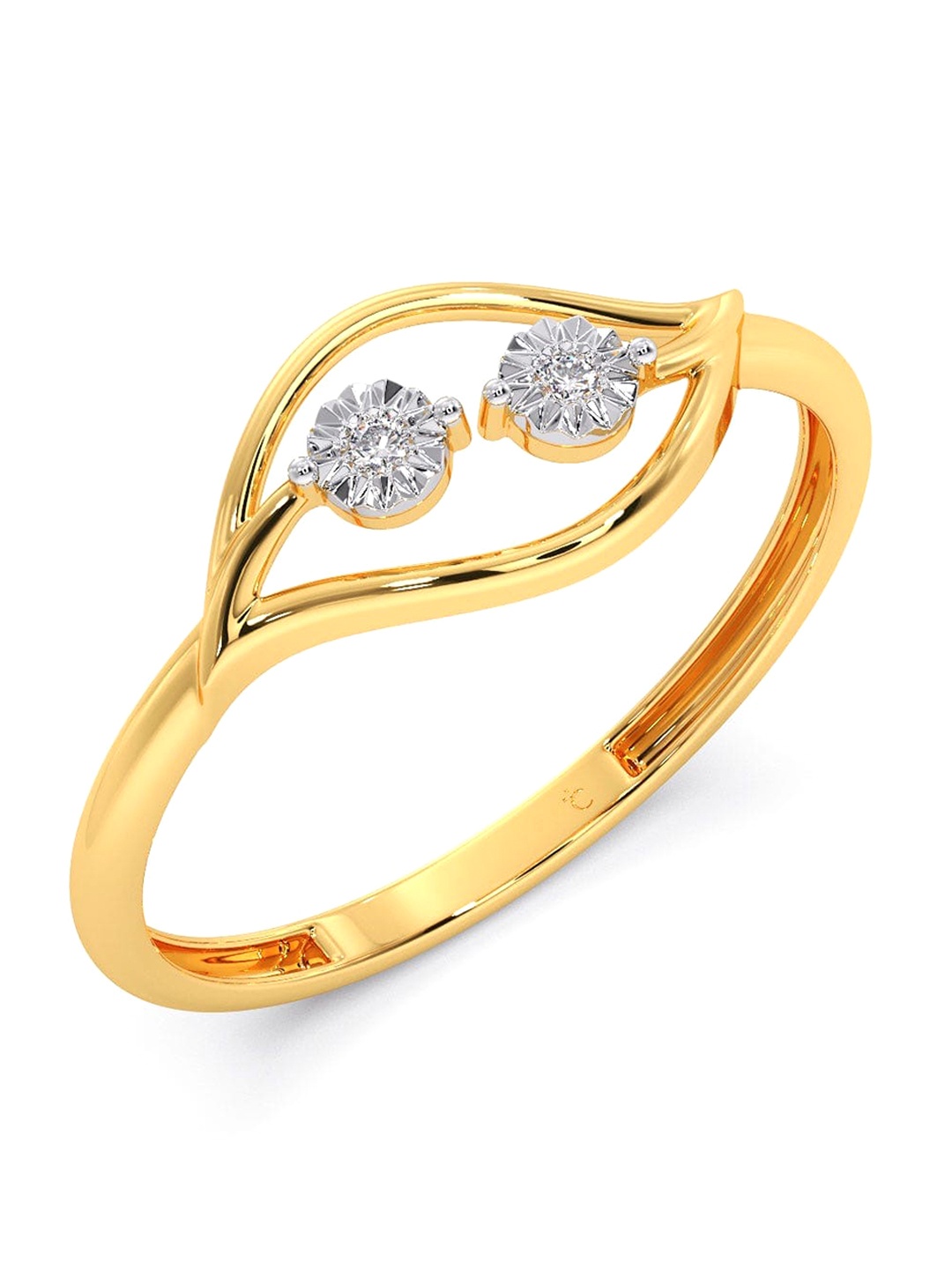 

CANDERE A KALYAN JEWELLERS COMPANY Diamondlites 14KT Gold Diamond Ring-0.78gm