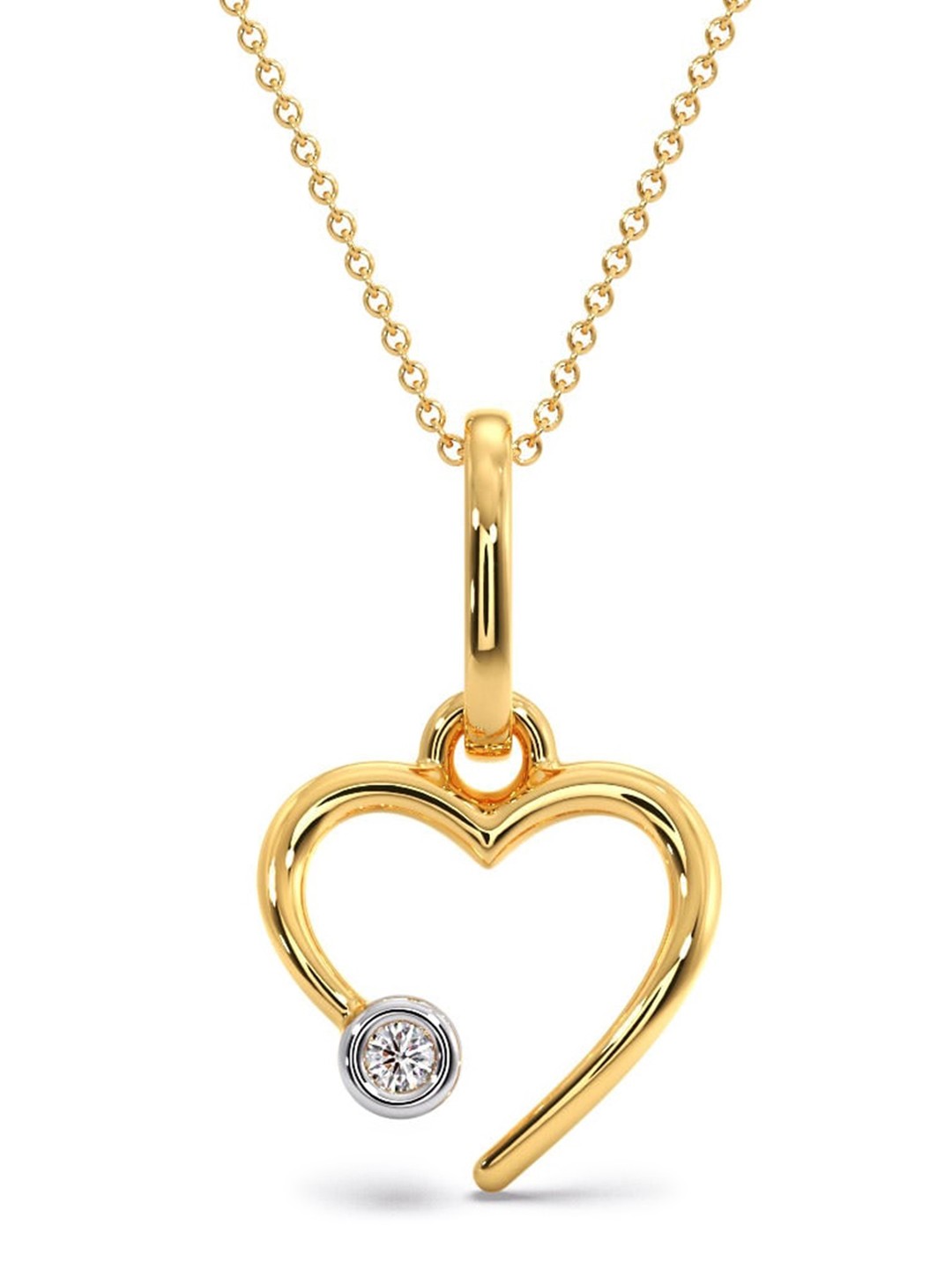 

CANDERE A KALYAN JEWELLERS COMPANY Diamondlites 18KT Gold Diamond Pendant-0.33gm