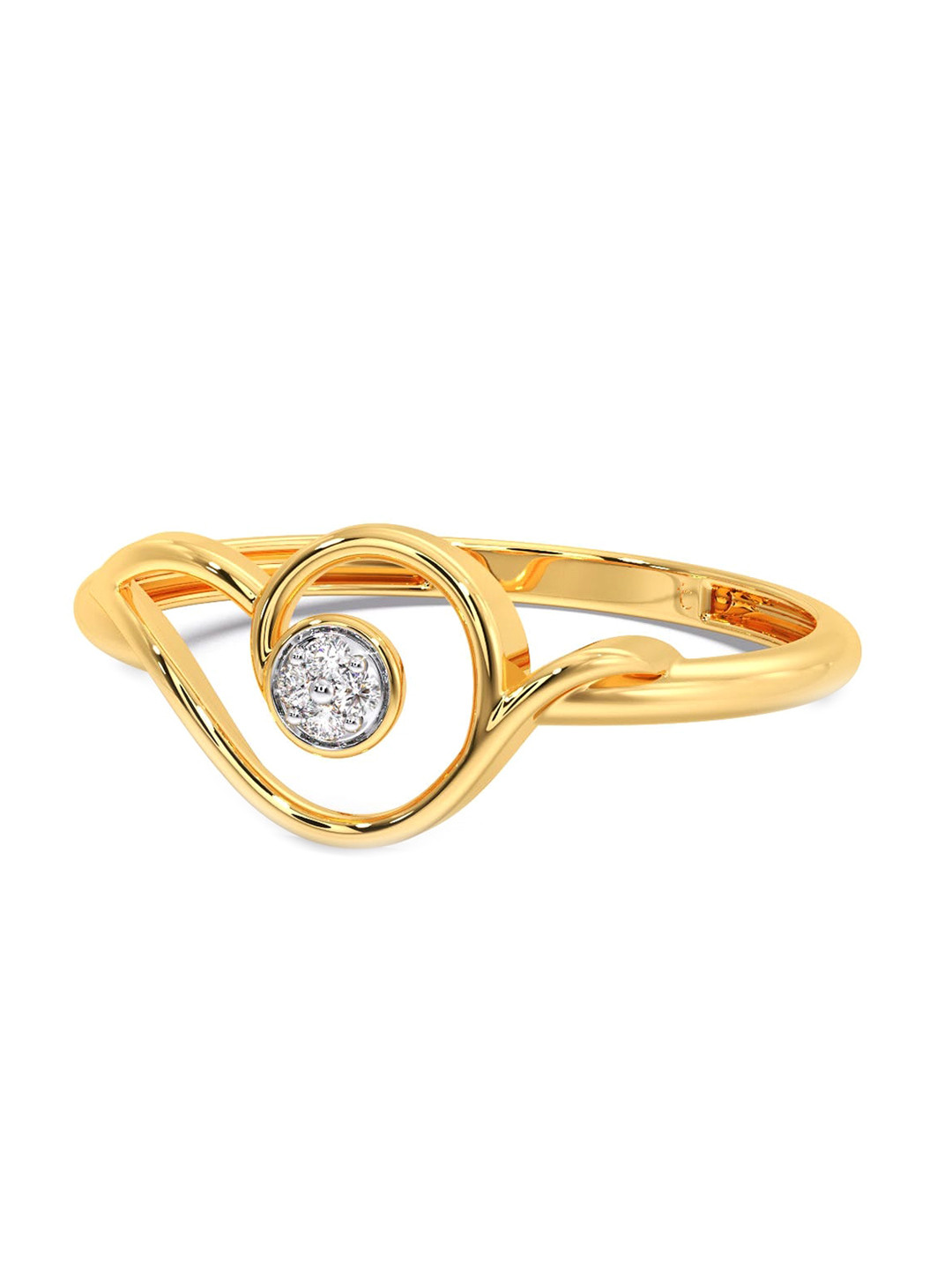 

CANDERE A KALYAN JEWELLERS COMPANY Diamondlites 14KT Gold Diamond Studded Ring-1.06 g