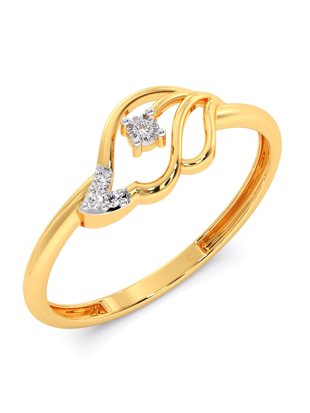 

CANDERE A KALYAN JEWELLERS COMPANY Diamondlites 14KT Gold Diamond Finger Ring-0.8gm