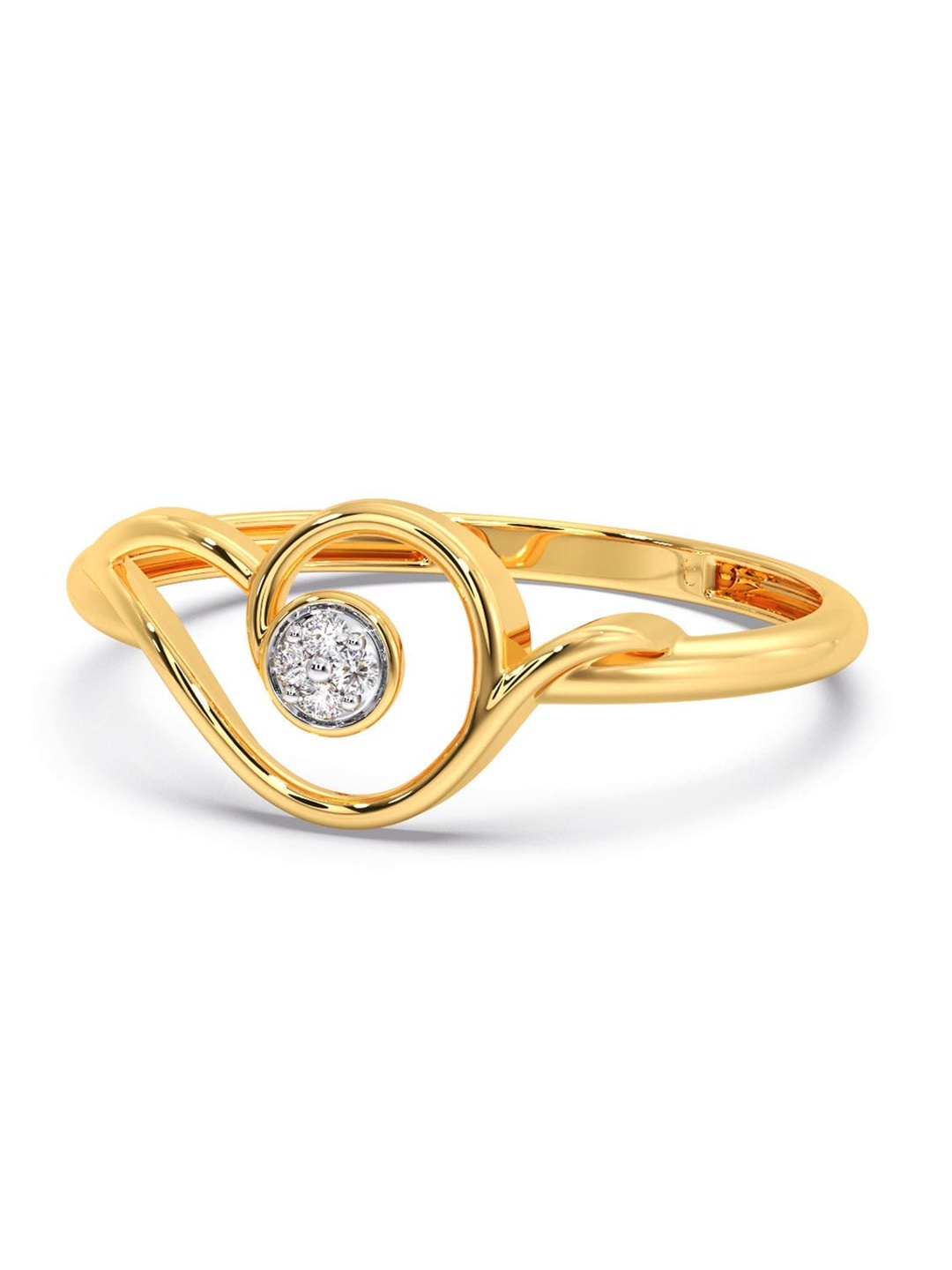 

CANDERE A KALYAN JEWELLERS COMPANY Diamondlites 14KT Gold Diamond Finger Ring-0.99gm