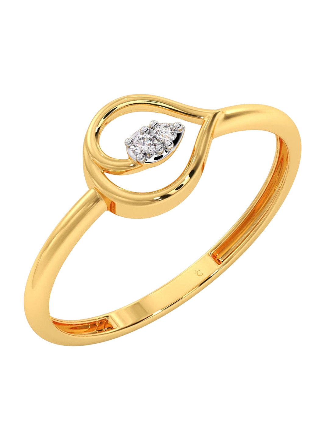 

CANDERE A KALYAN JEWELLERS COMPANY Diamondlites 18KT Gold Diamond Studded Ring-0.84 gm