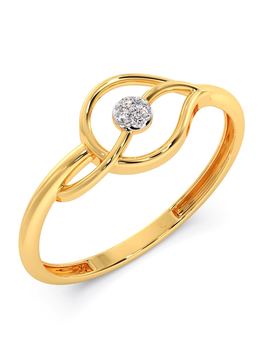 

CANDERE A KALYAN JEWELLERS COMPANY Diamondlites 18KT Gold Diamond Studded Ring-1.03gm