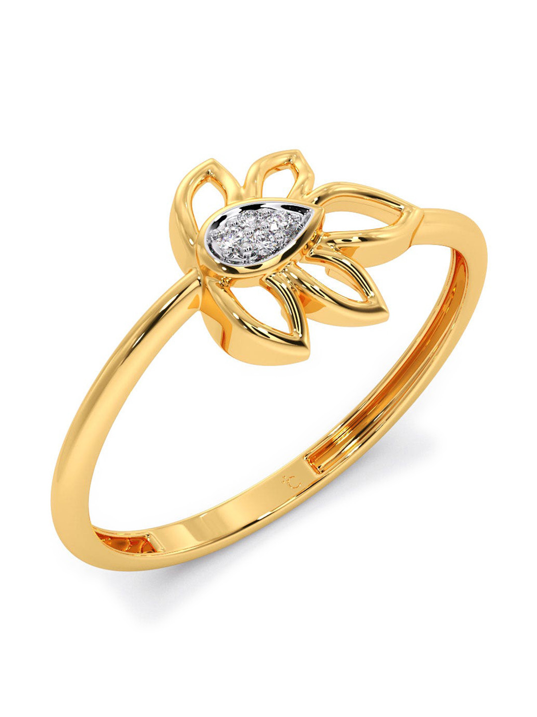 

CANDERE A KALYAN JEWELLERS COMPANY Diamondlites 18KT Gold Diamond Studded Ring - 1.02 g