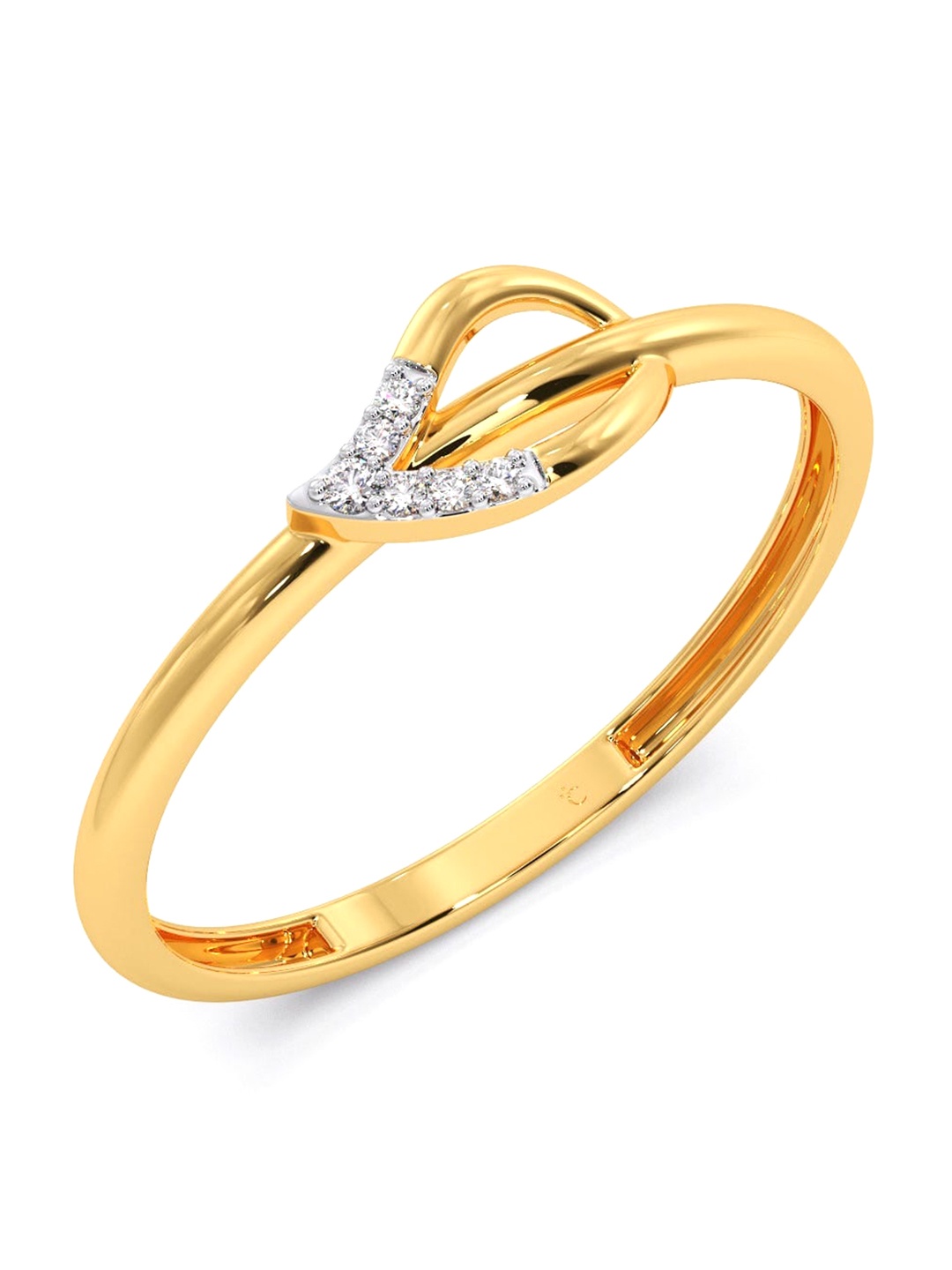 

CANDERE A KALYAN JEWELLERS COMPANY Diamondlites 14KT Gold Diamond Ring-0.78gm
