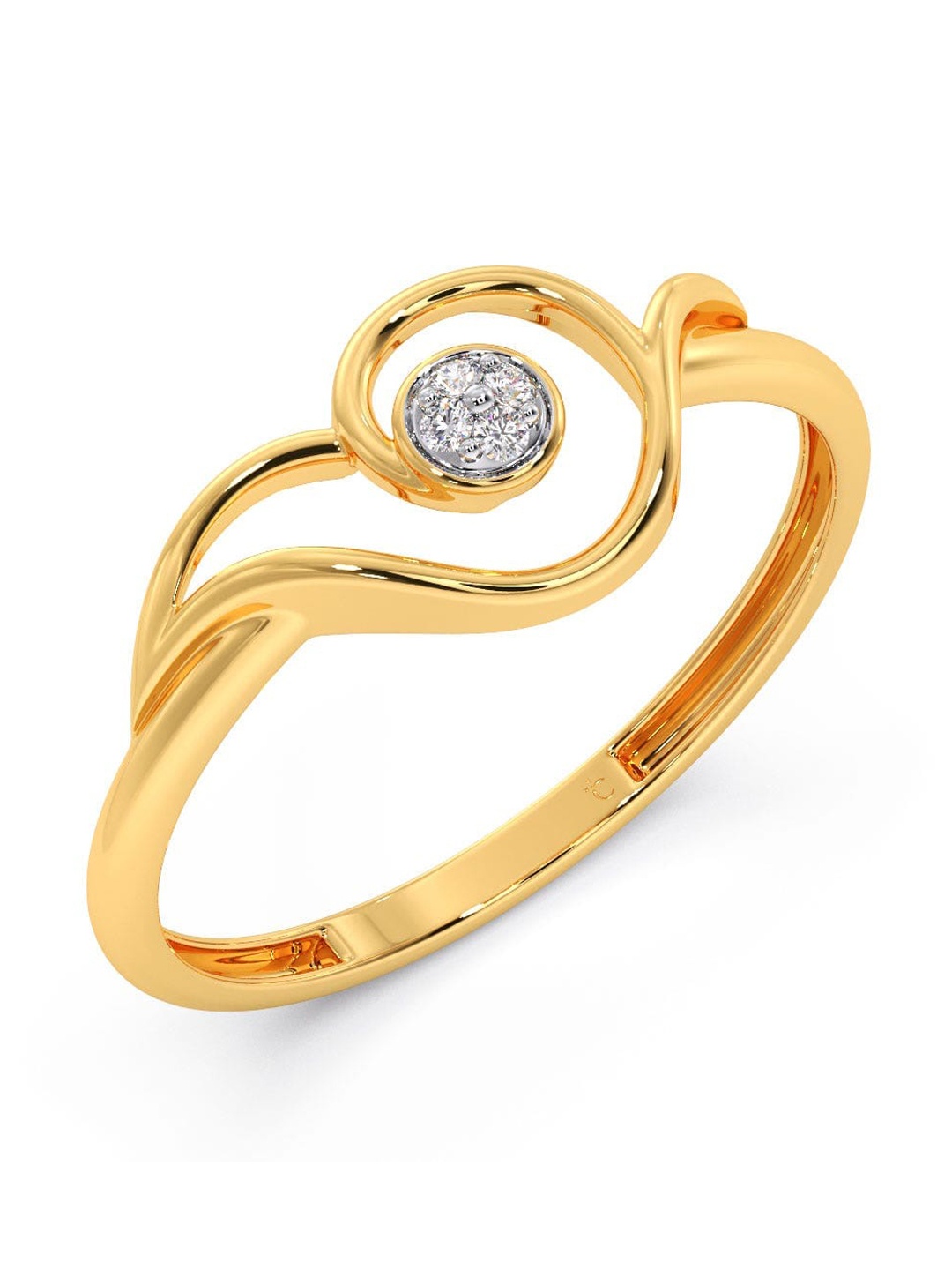 

CANDERE A KALYAN JEWELLERS COMPANY Diamondlites 18KT Gold Diamond Finger Ring-0.98gm