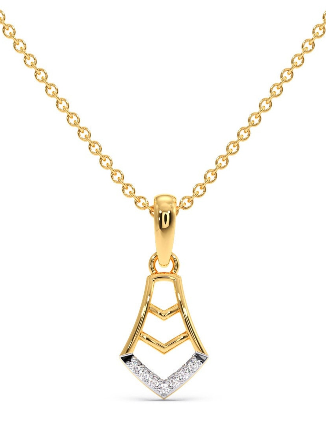 

CANDERE A KALYAN JEWELLERS COMPANY Diamondlites 18KT Gold Diamond Studded Pendant-0.29gm