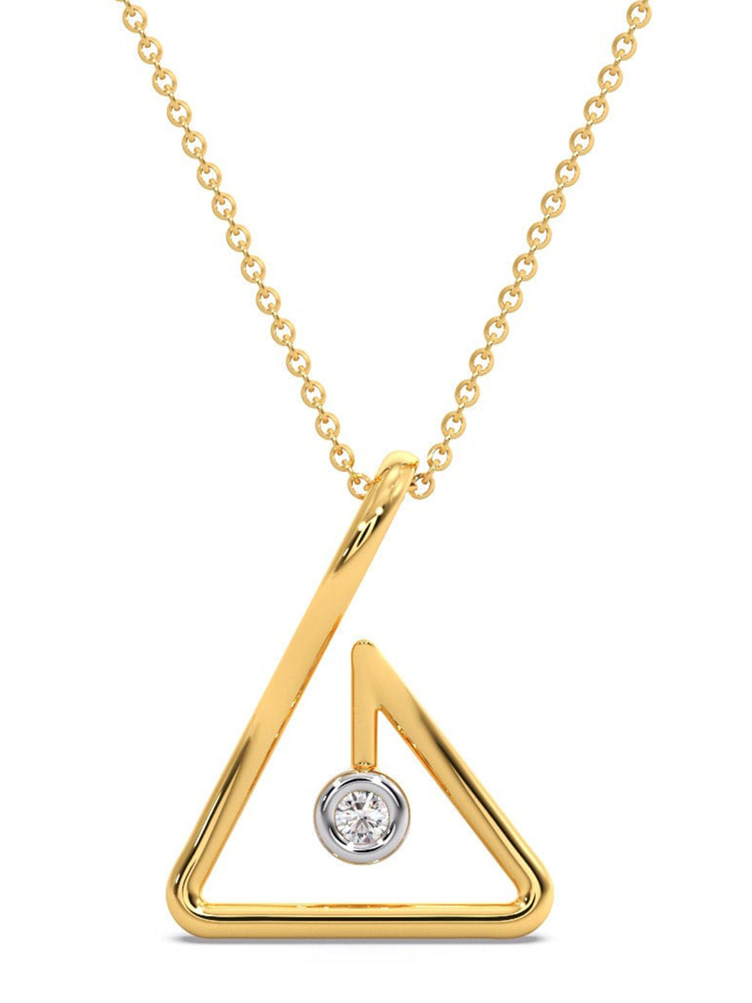 

CANDERE A KALYAN JEWELLERS COMPANY Diamondlites 18KT Gold Diamond Studded Pendant-0.25 g