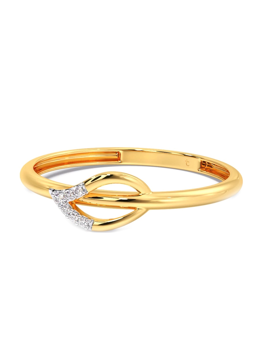

CANDERE A KALYAN JEWELLERS COMPANY Diamondlites 18KT Gold Diamond Ring-0.8gm