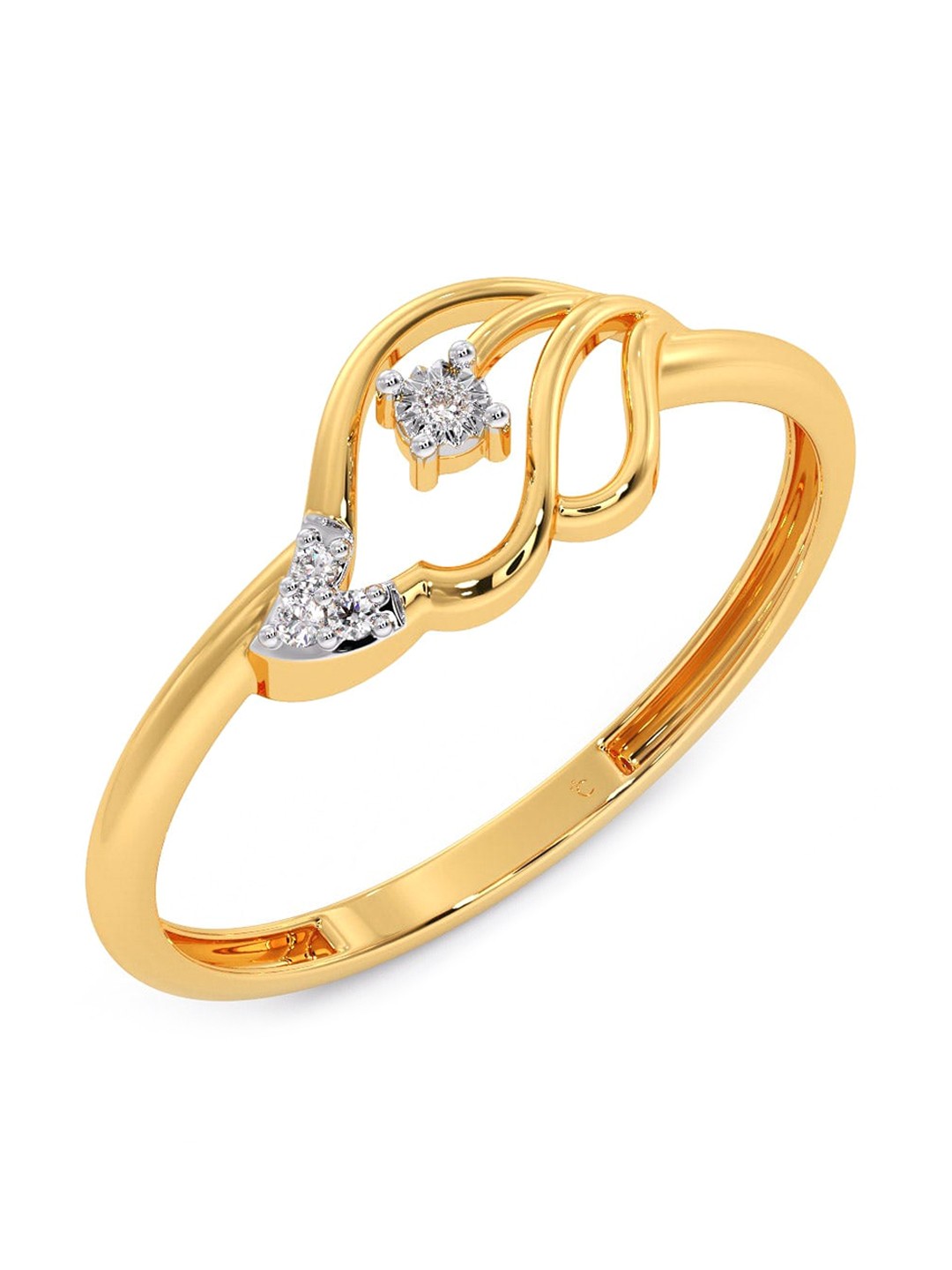 

CANDERE A KALYAN JEWELLERS COMPANY Diamondlites 18KT Gold Diamond Finger Ring-0.92gm