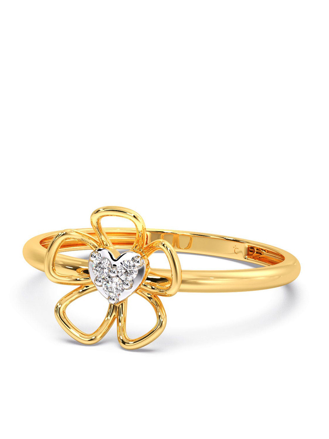 

CANDERE A KALYAN JEWELLERS COMPANY Diamondlites 18KT Gold Diamond Studded Ring-1.05gm