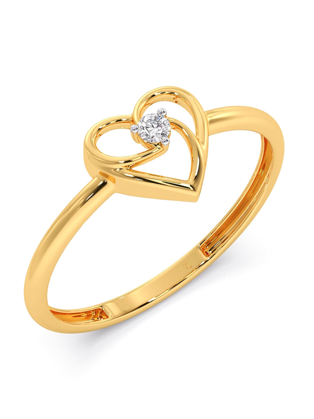 

CANDERE A KALYAN JEWELLERS COMPANY Diamondlites 18KT Gold Diamond Studded Ring-1 g