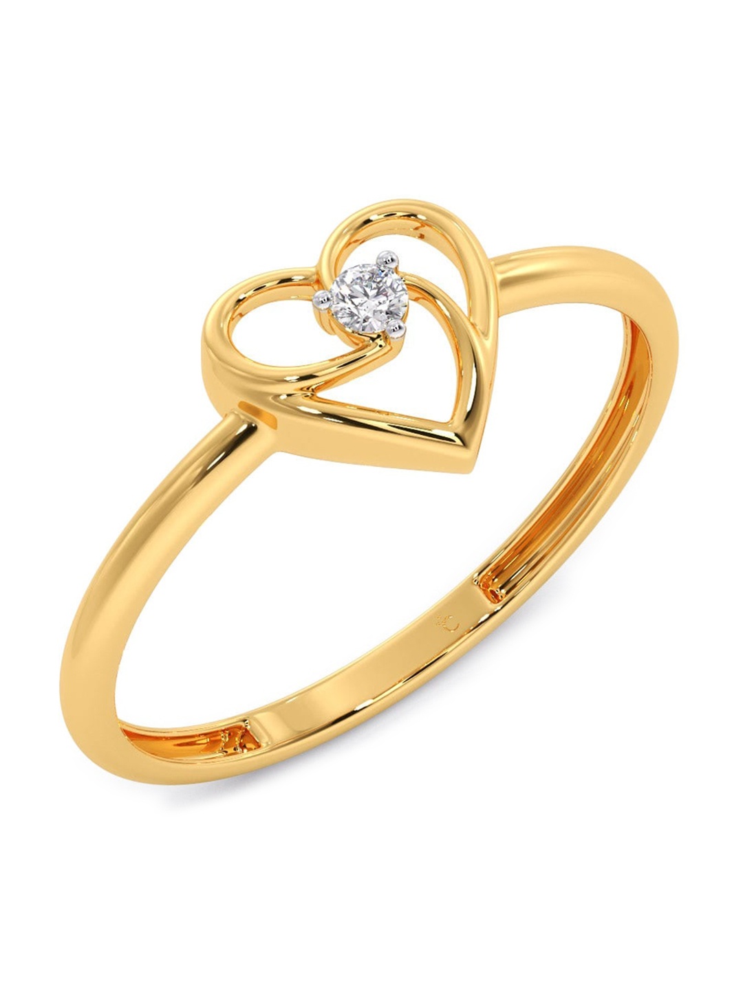 

CANDERE A KALYAN JEWELLERS COMPANY Diamondlites 18KT Gold Diamond Studded Ring-0.98 g