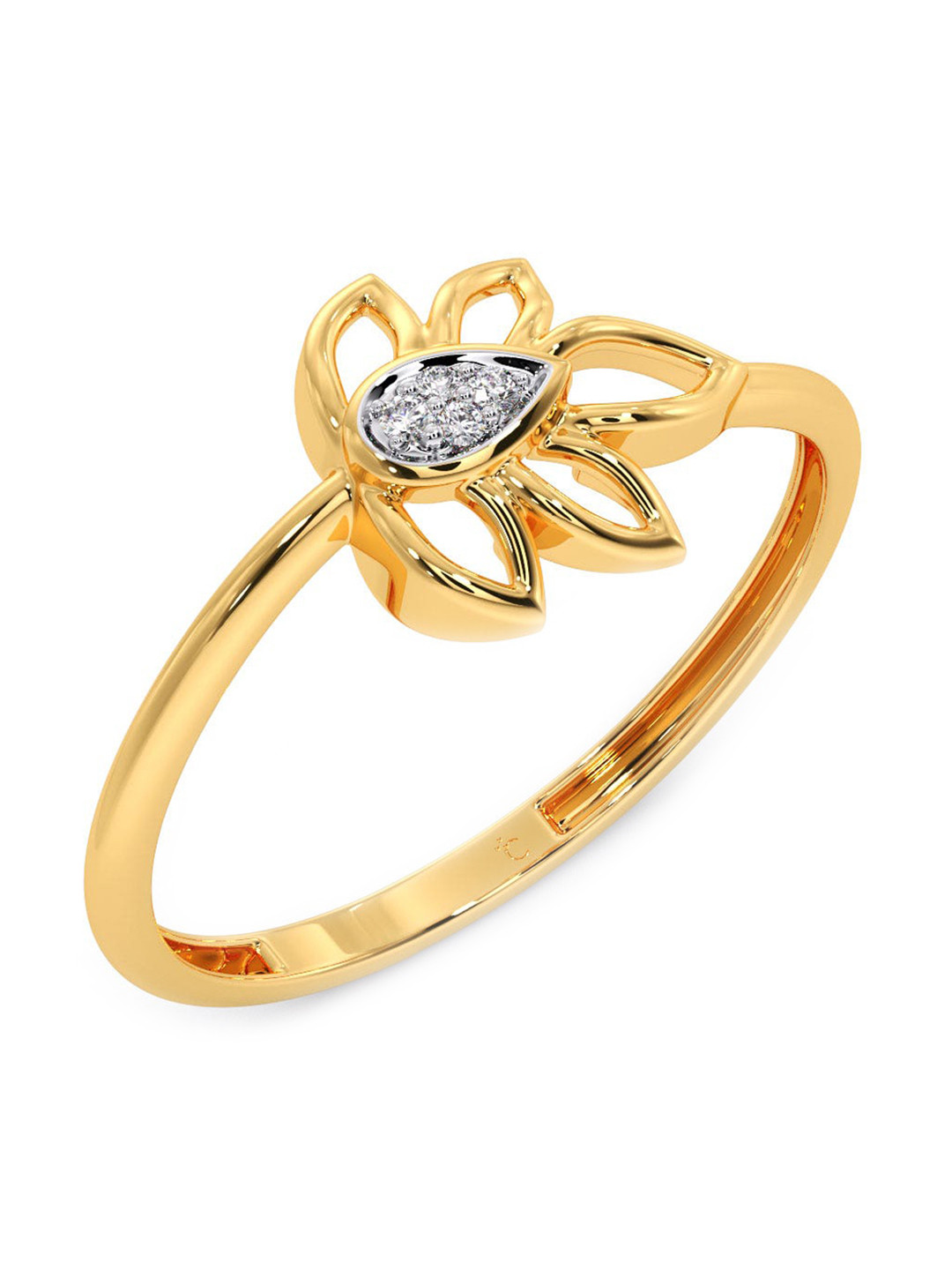 

CANDERE A KALYAN JEWELLERS COMPANY Diamondlites 14KT Gold Diamond Ring-0.73gm