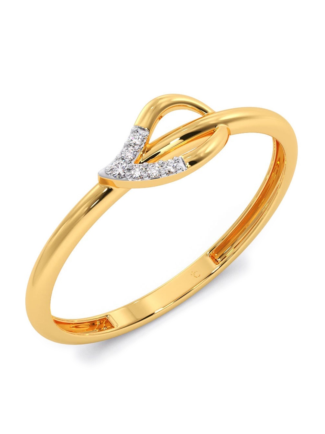 

CANDERE A KALYAN JEWELLERS COMPANY Diamondlites 14KT Gold Diamond Ring-0.7gm