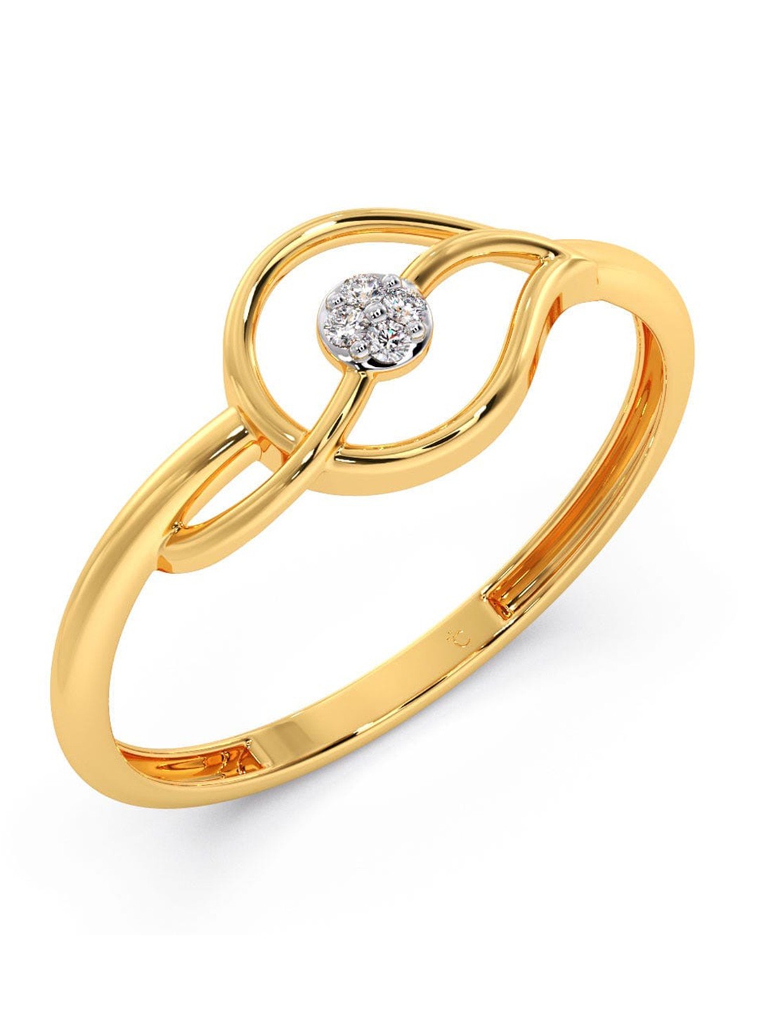 

CANDERE A KALYAN JEWELLERS COMPANY 18KT Gold Diamond-Studded Finger Ring-0.86 gm